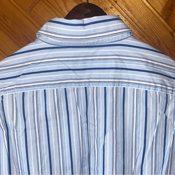 Michael Kors Light Blue and White Striped Shirt - Picture 5 of 5